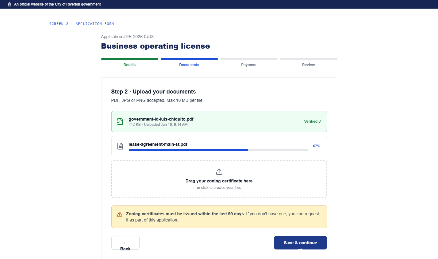 CivicDesk — screen 2