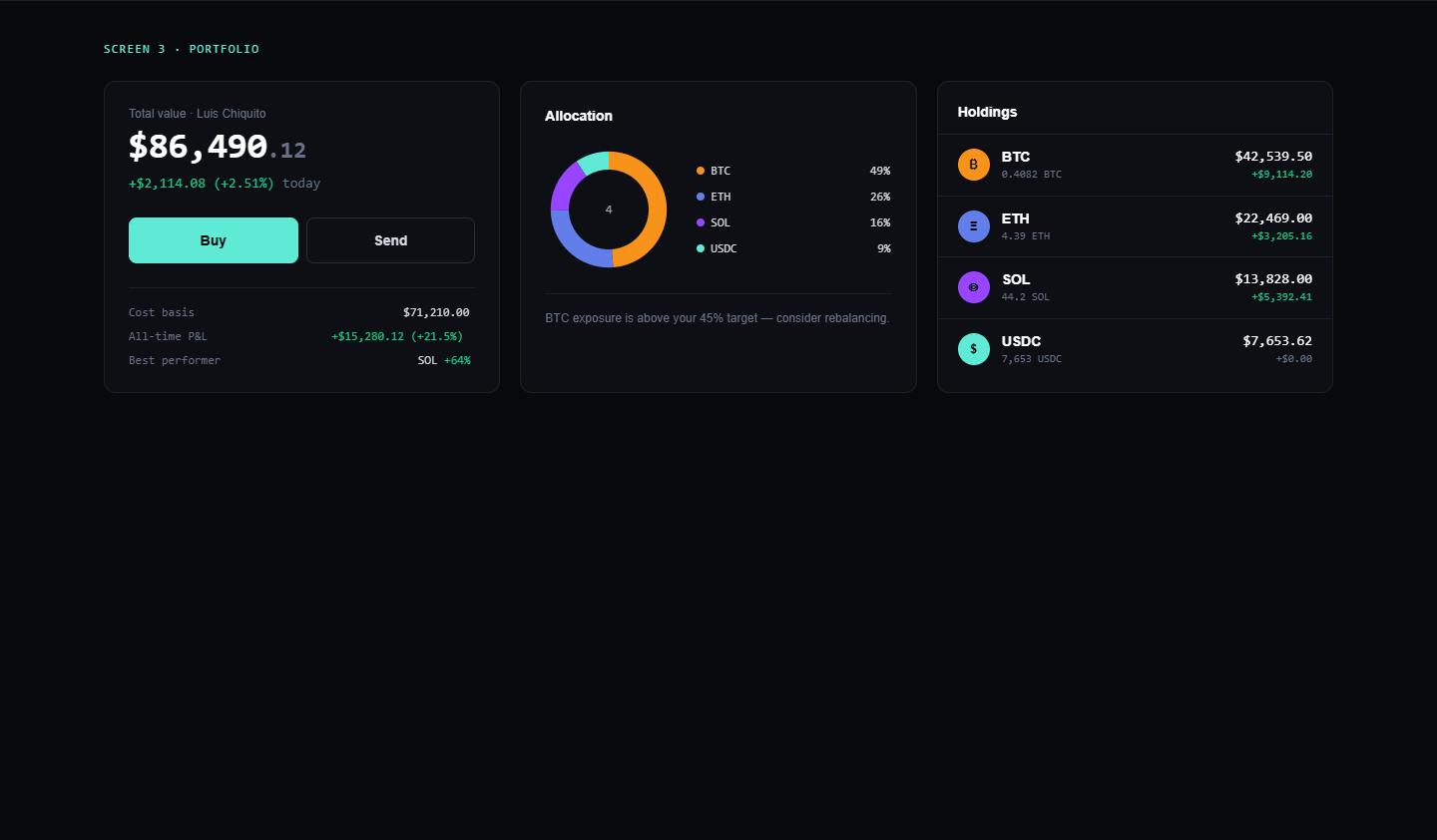 CryptoVault — screen 3