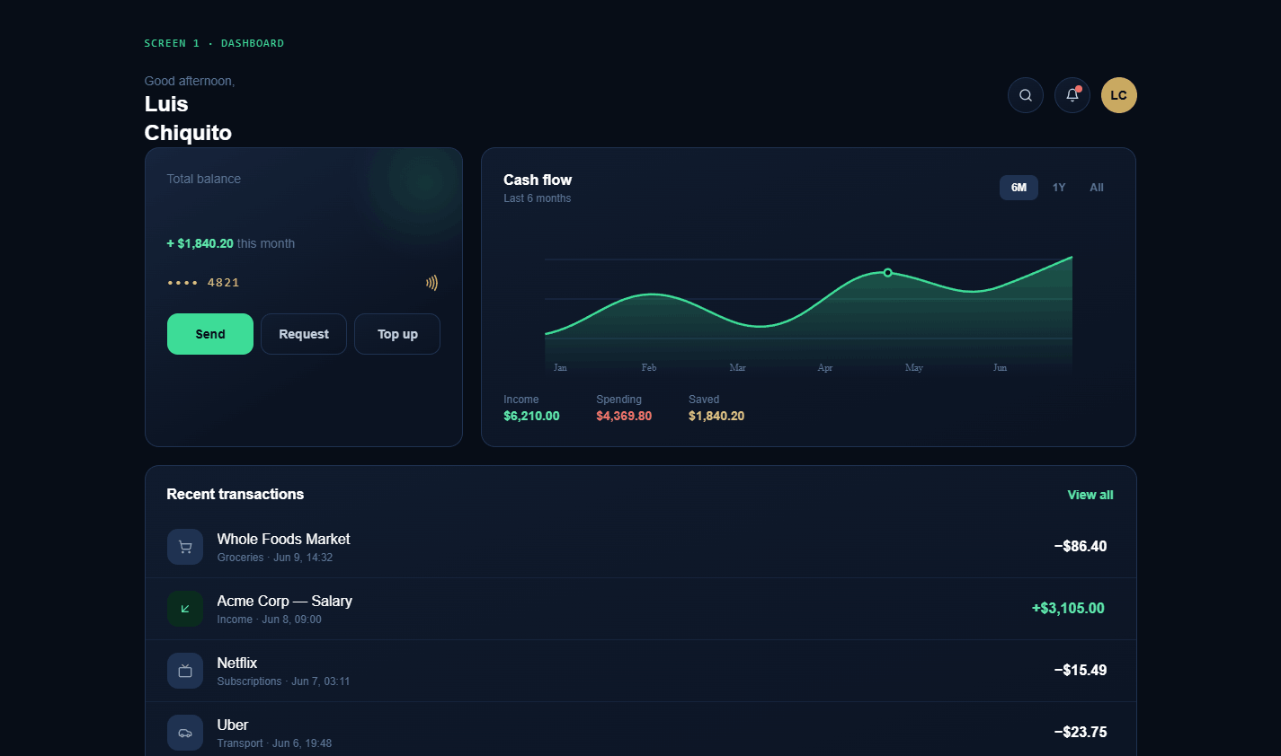 FinPulse — screen 1