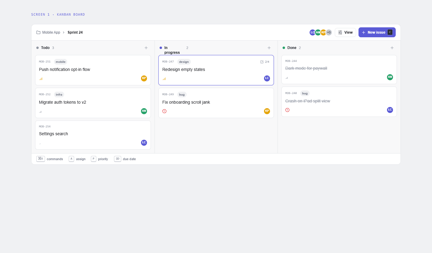 TeamFlow — screen 1